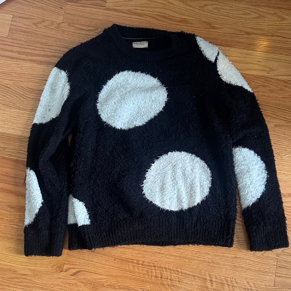 Nudie Jeans Black Sweater with White Circles